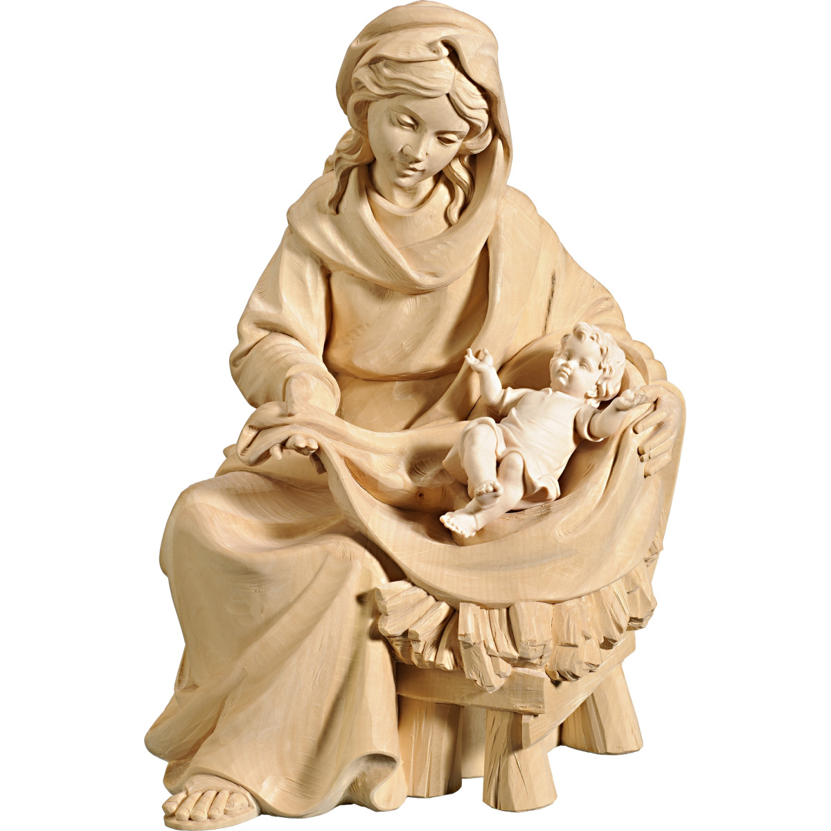 Mary sitting with Jesus Child clothed