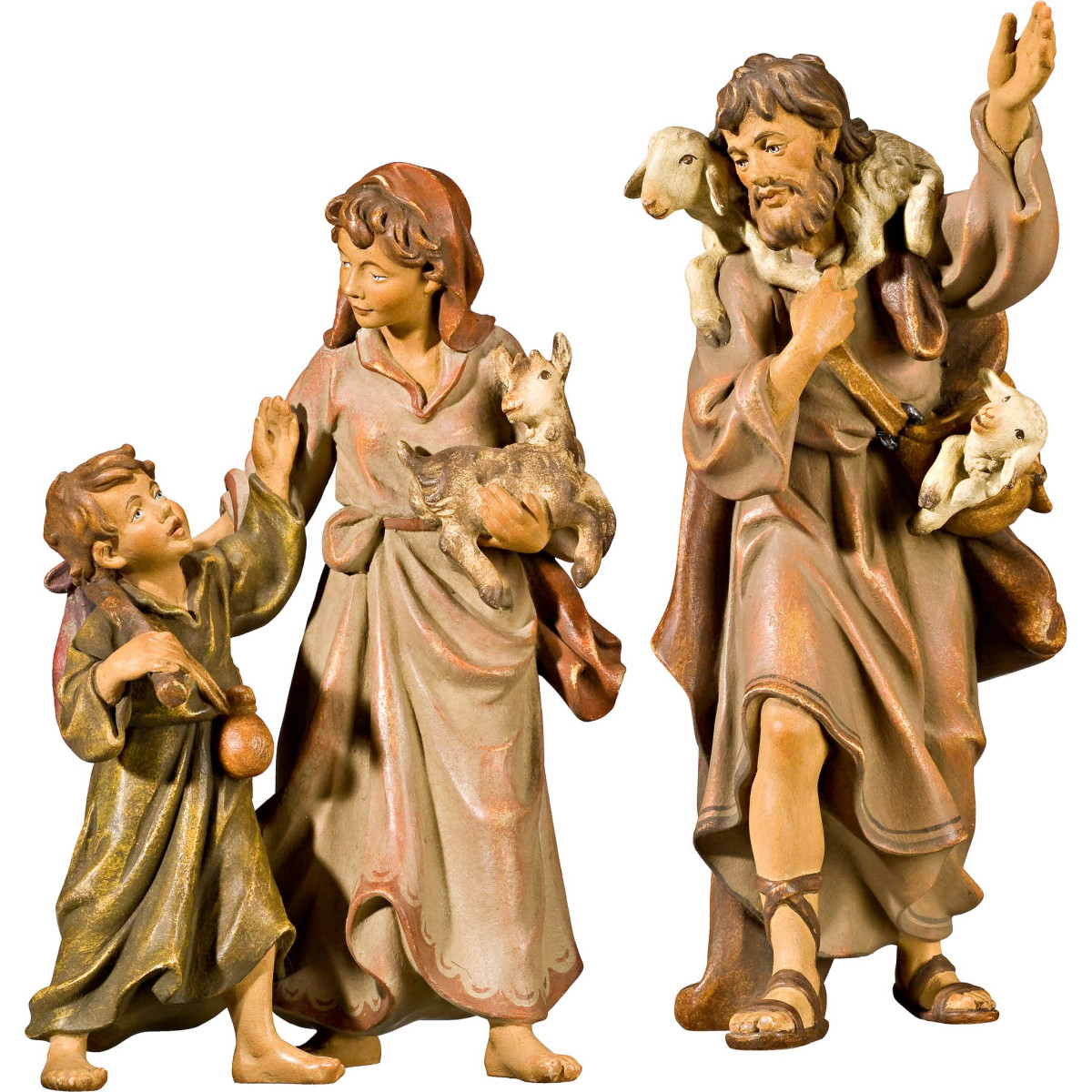 Familia de pastores con corderos y cabrito | Bergland