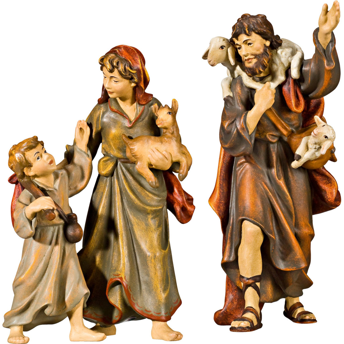Familia de pastores con corderos y cabrito | Bergland