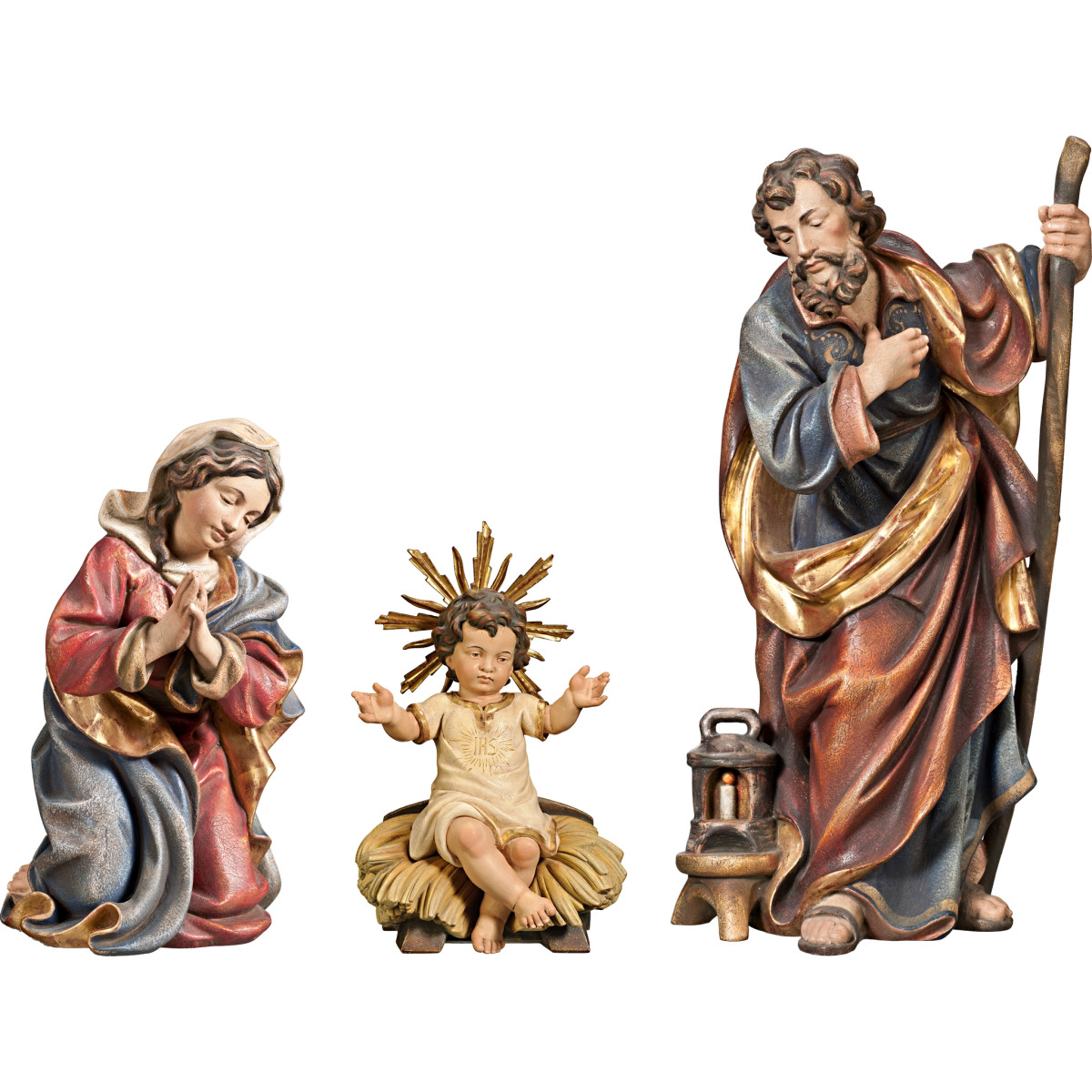 Nacimiento con Niño Jesús vestido IHS sentado (sin base)