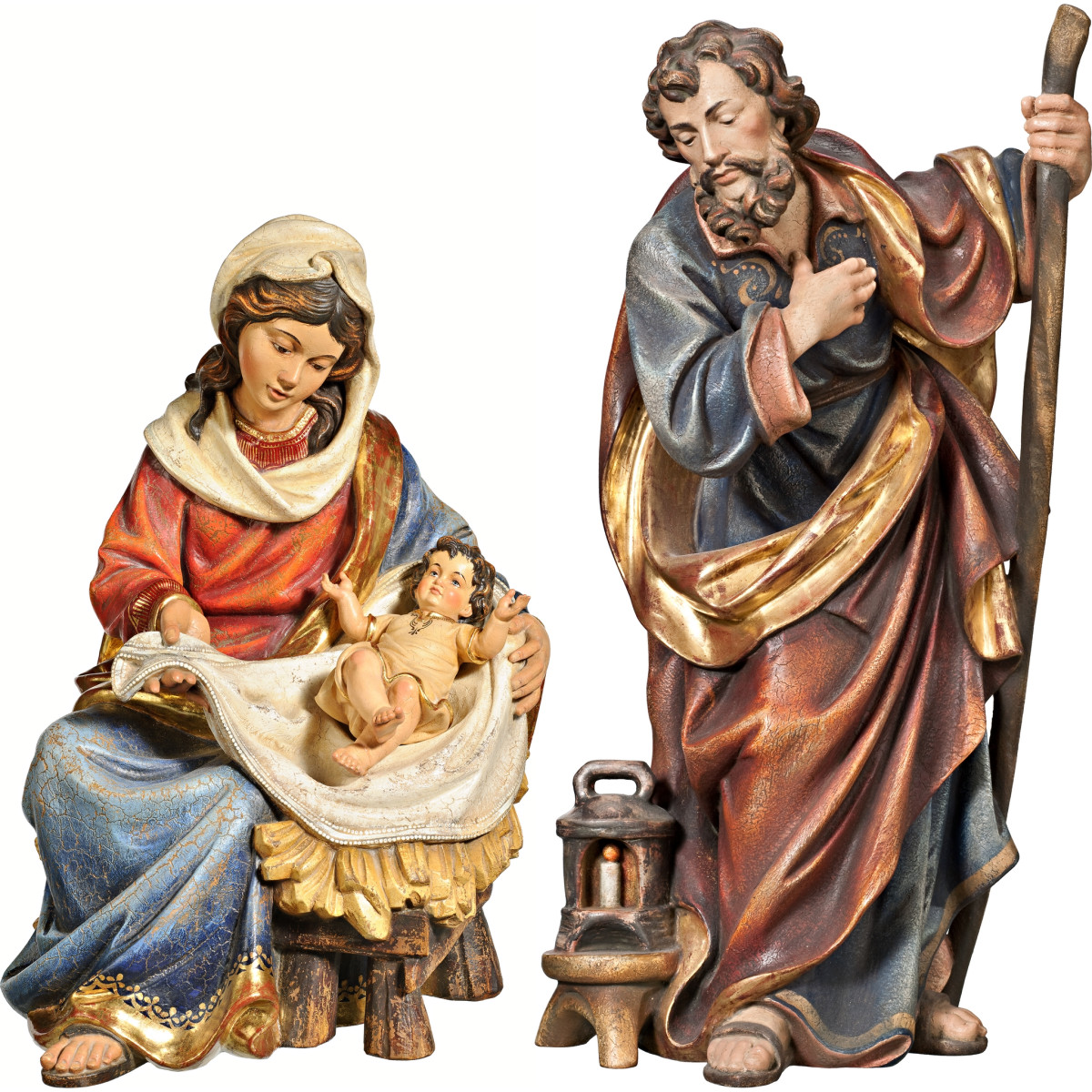 Nacimiento María sentada con Niño Jesús vestido