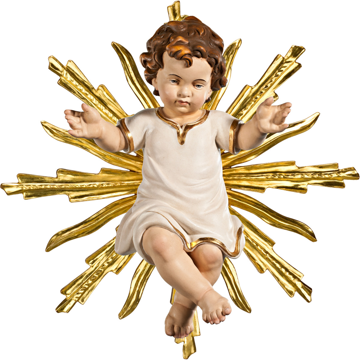 Menino Jesus vestido sobre uma auréola radiante