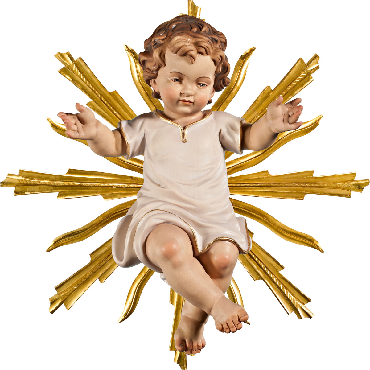 Menino Jesus vestido sobre uma auréola radiante