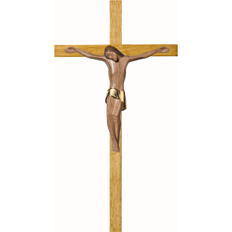 Cristo moderno ROMA su croce in rovere