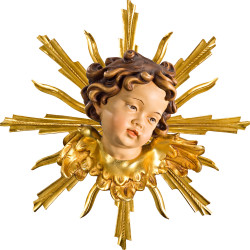 Cabeça de anjo com resplendor esquerda